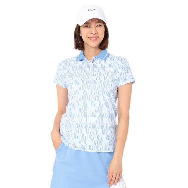 キャロウェイ(CALLAWAY)ゴルフウェア レタードプリント カノコ半袖ポロシャツ C26134204-1110(Lady’…