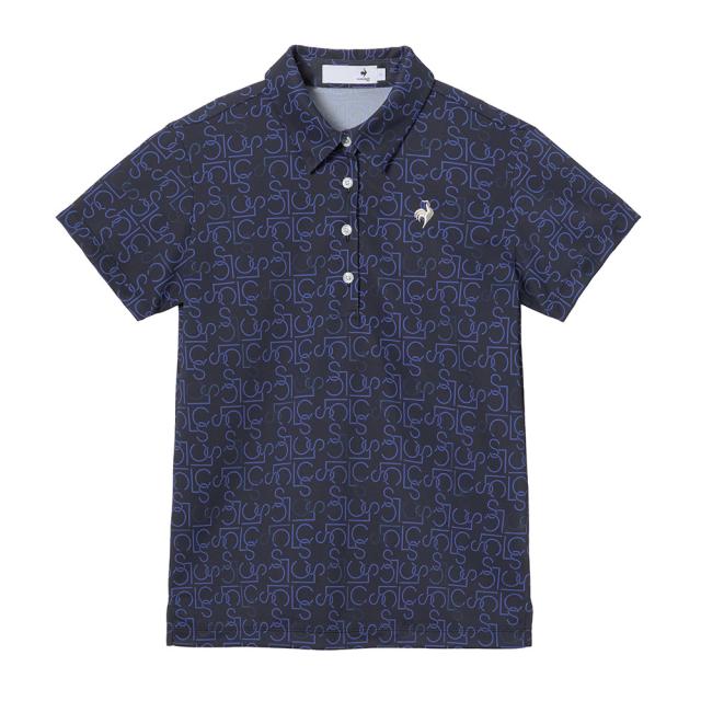 【ポイント5％！5/3 21:00〜22:59限定】ルコックスポルティフ(lecoqsportif)ゴルフウェア 総柄半袖シャツ LG6SHS01L NV00(Lady’s)
