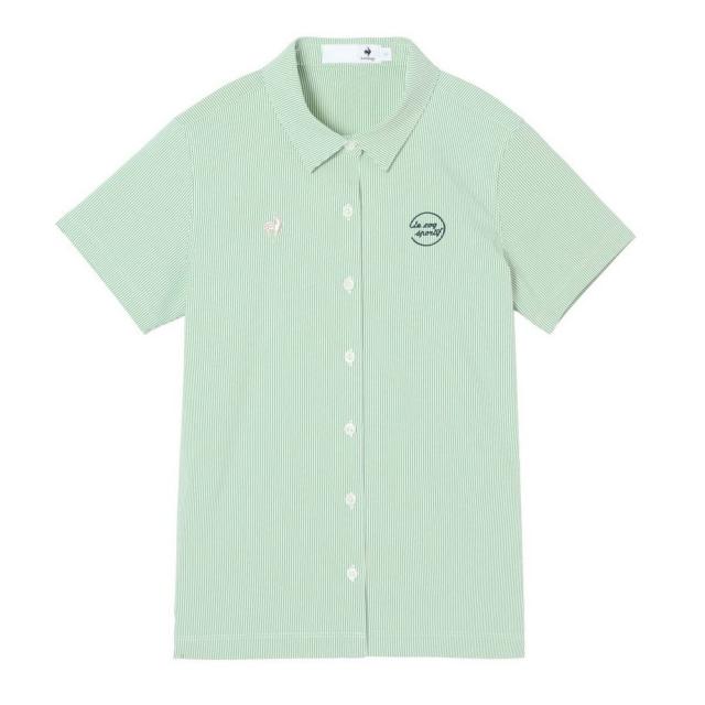 ルコックスポルティフ(lecoqsportif)ゴルフウェア フルボタン半袖シャツ LG6SHS80L GR00(Lady’s)