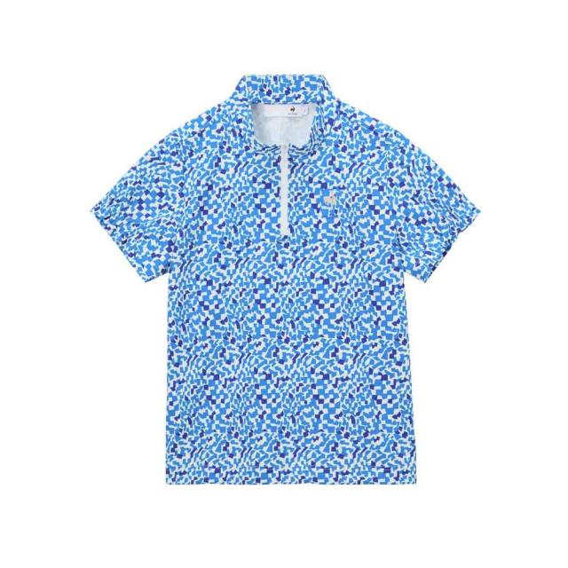 ルコックスポルティフ(lecoqsportif)ワイドシルエット モックネックシャツ LG6SHS81L BL00(Lady’…