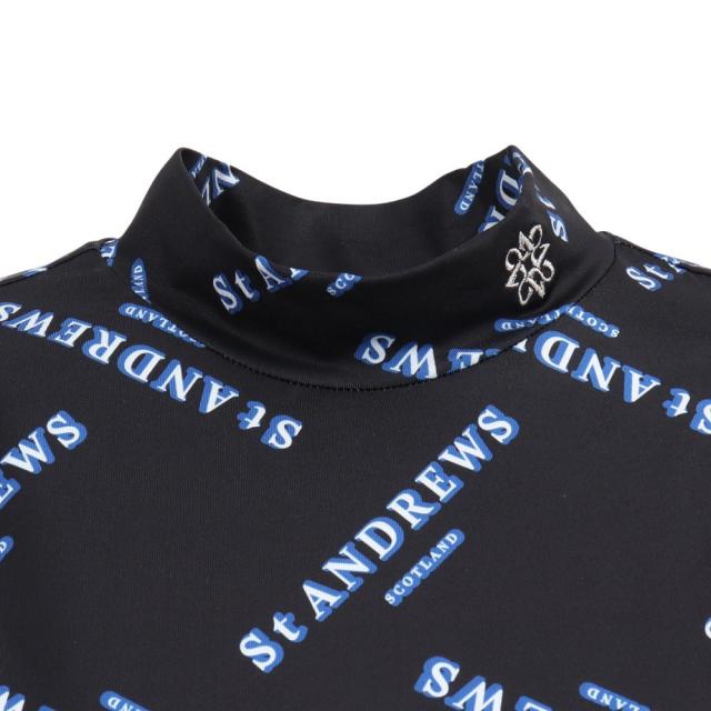 セントアンドリュース(ST.ANDREWS)ゴルフウェア 吸水速乾 クロッシングロゴプリント 半袖ハイネック 043-3167…_4