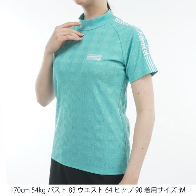 アドミラル ゴルフ(Admiral GOLF)ゴルフウェア 吸水速乾 ストライプジャガード 半袖モックネックシャツ ADLA5…_1