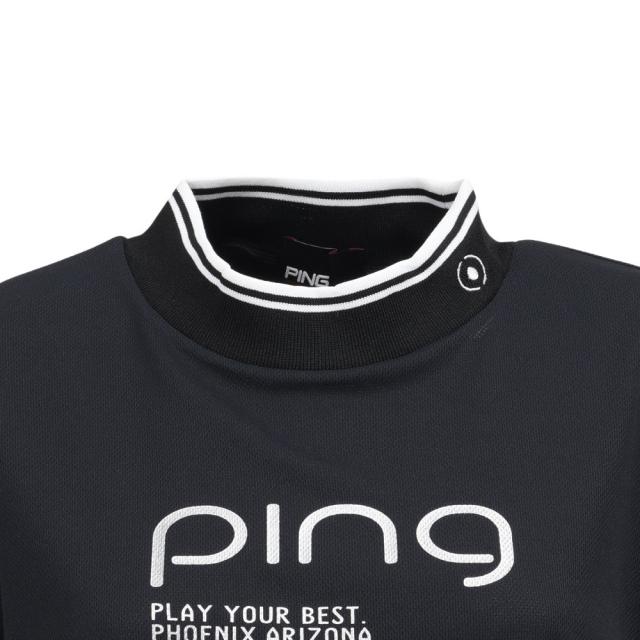 ピン(PING)ゴルフウェア モックネック 変形 カノコ 半袖ハイネックカットソー 622-6167300-010(Lady’…_4