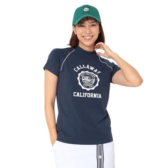 キャロウェイ(CALLAWAY)ゴルフウェア コットンストレッチ 半袖モックネックシャツ C26134201-1120(Lad…