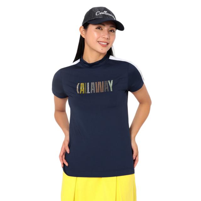 キャロウェイ(CALLAWAY)ゴルフウェア 半袖モックネックシャツラインストーン付 C26134209-1120(Lady’…