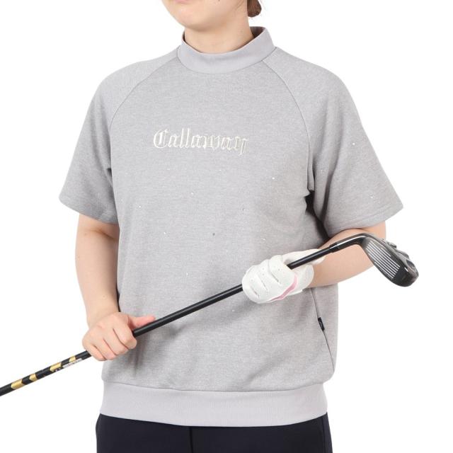 キャロウェイ(CALLAWAY)ゴルフウェア モックネック  半袖クルーネックスウェット C25217200-1021(Lad…