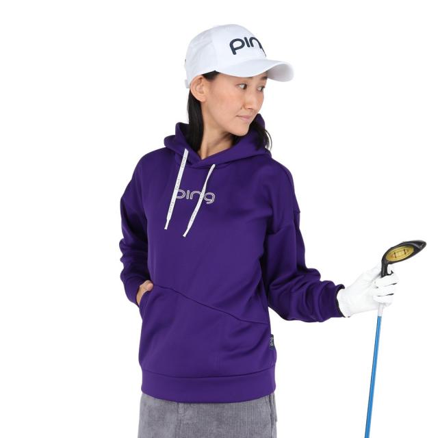 ピン(PING)ゴルフウェア 長袖パーカー アシンメトリーポケット カルイシフーディー 622-5262800-080(Lad…
