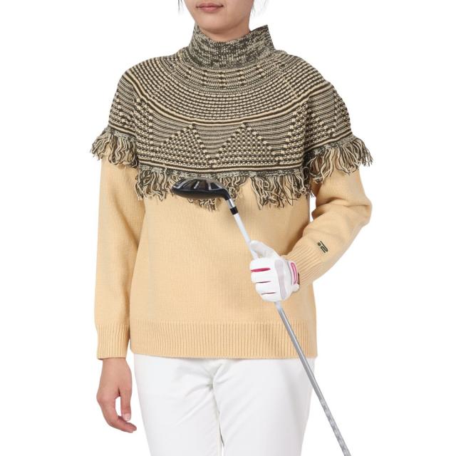 ROSASEN(ROSASEN)ゴルフウェア 保温 A-Line フリンジデザイン ニットセーター 048-12011-027…