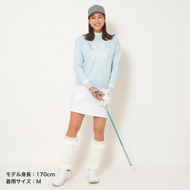 キャロウェイ(CALLAWAY)ゴルフウェア クルーネック長袖ラインストーン付きニット C25218201-1112(Lady…_3