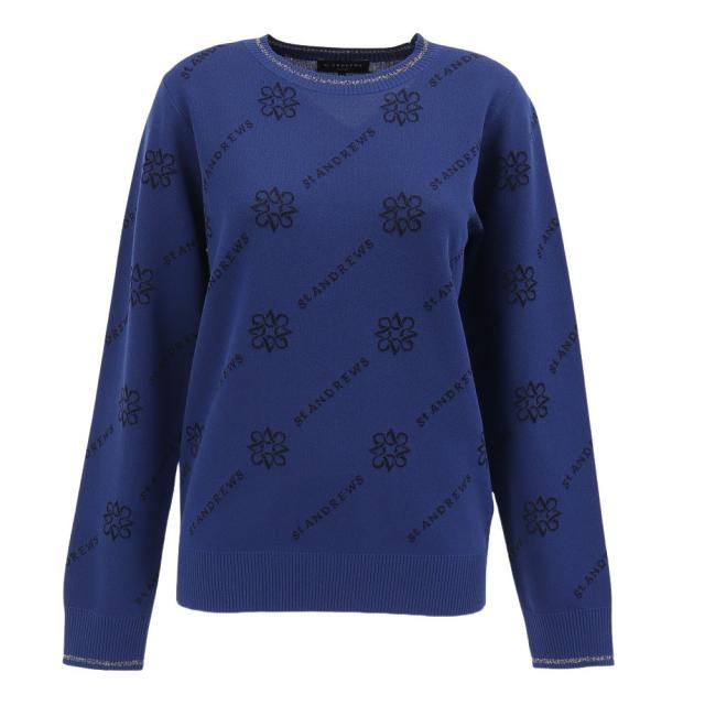 セントアンドリュース(ST.ANDREWS)ゴルフウェア 14Gロゴ ケルトジャガード 長袖 クルーネック プルオーバー 04…