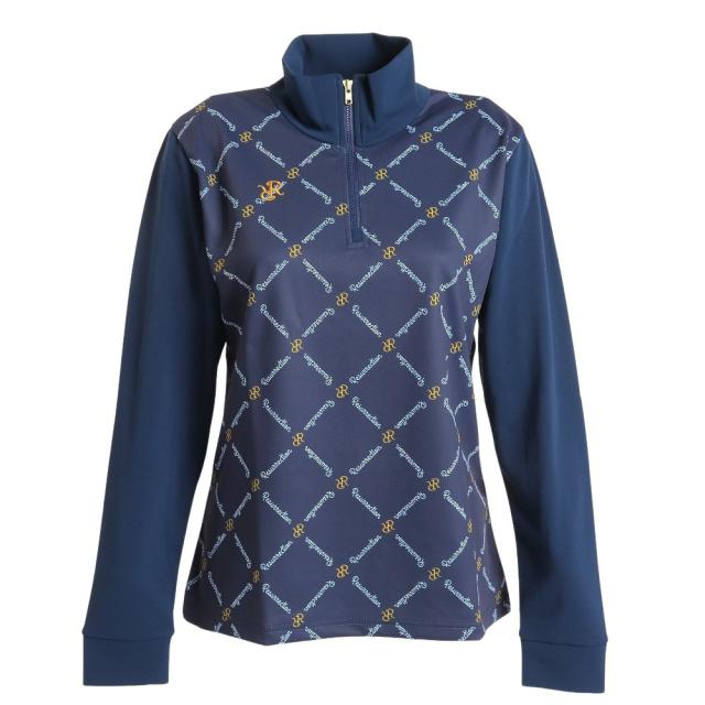 レザレクション(Resurrection)ゴルフウェア DMパターンジップシャツ 22AWIN01-W NV(Lady’s)