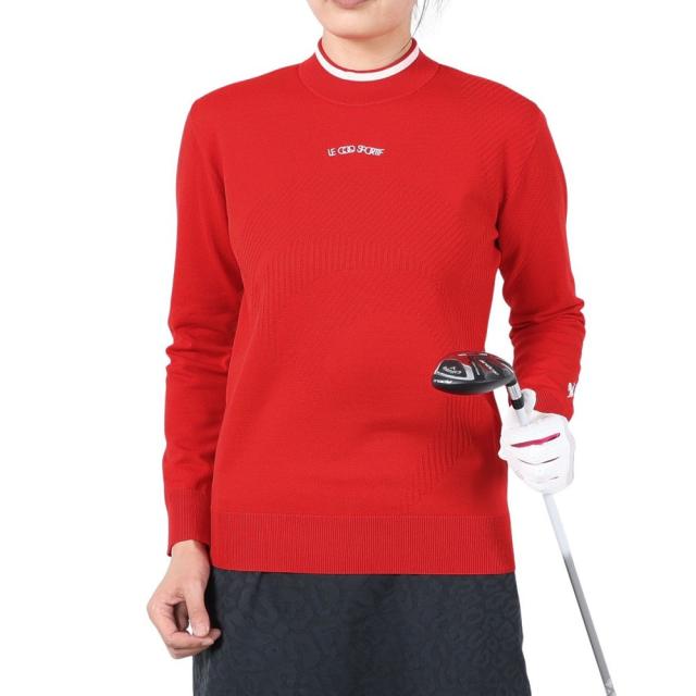 ルコックスポルティフ(lecoqsportif)ゴルフウェア 長袖 モックネック セーター LG5SST80L RD00(La…