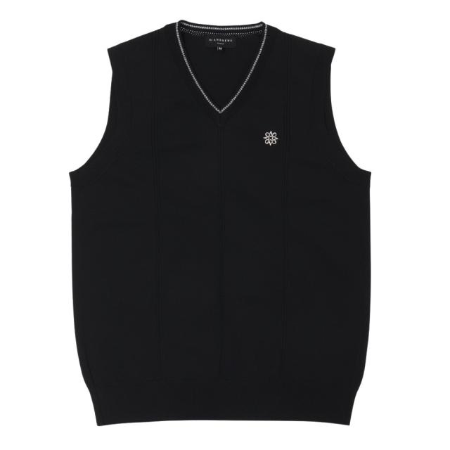 セントアンドリュース(ST.ANDREWS)ゴルフウェア 14G天竺×ケーブル Vネック ニットベスト 043-5273852…