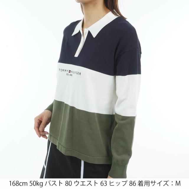 トミーヒルフィガーゴルフ(TOMMY HILFIGER GOLF)ゴルフウェア ラガー 長袖ニットシャツ THLA553-KH…_1
