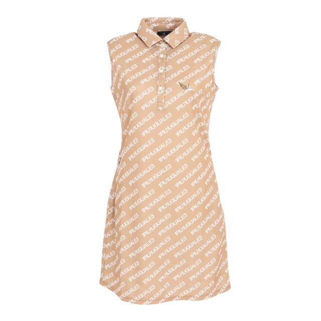 ウノ ピゥ ウノ ウグァーレ トレ(1PIU1UGUALE3)ゴルフウェア ロゴ ノースリーブワンピース GST085 BEG…