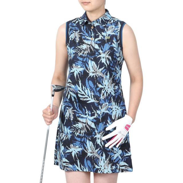 ROSASEN(ROSASEN)ゴルフウェア 吸水速乾 エコハイゲージ 裏カノコPT ノースリーブワンピース 045-6147…