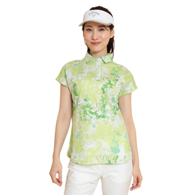 キャロウェイ(CALLAWAY)ゴルフウェア かざあなメッシュ 半袖 フレンチスリーブ ポロシャツ C25134215-106…