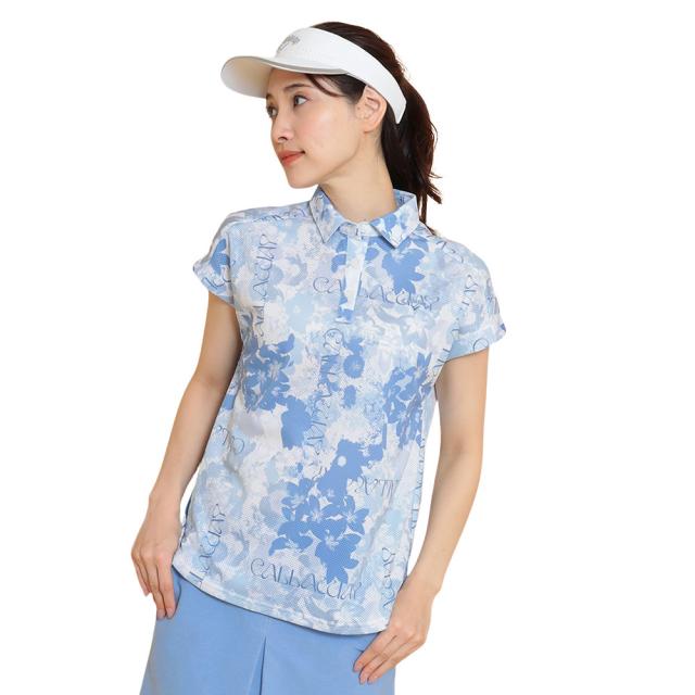 キャロウェイ(CALLAWAY)ゴルフウェア かざあなメッシュ 半袖 フレンチスリーブ ポロシャツ C25134215-111…