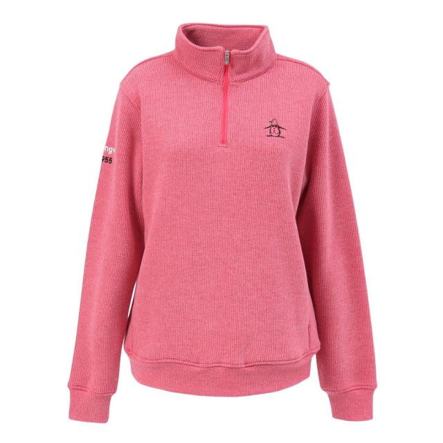 マンシング(MUNSING)ゴルフウェア 吸湿発熱 スタンドカラー ハーフジップ 長袖ニット MG5FSW81L PK00(L…