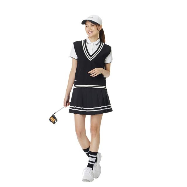 テーラーメイド(TAYLORMADE)ゴルフウェア Vネック ラインドセーターベスト M24167-TL793(Lady’s)_3