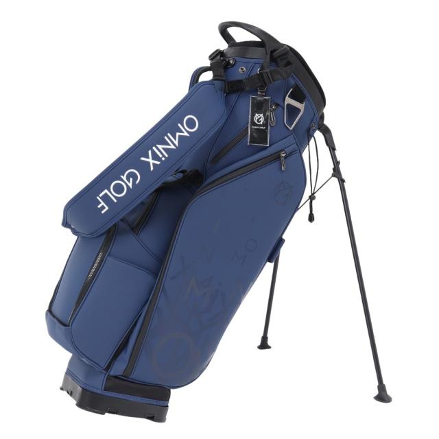 オムニックスゴルフ(OMNIX GOLF)ゴルフ スタンド式 キャディバッグ 8.5型 4分割 Dark Blue Worri…