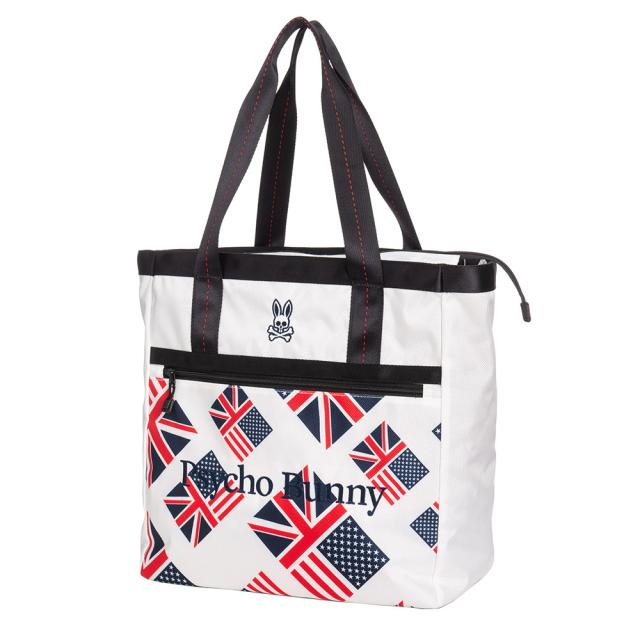 サイコバニー(Psycho Bunny)ゴルフ トートバッグ アングロアメリカン フラッグ カジュアルスポーツ PBMG2FB…