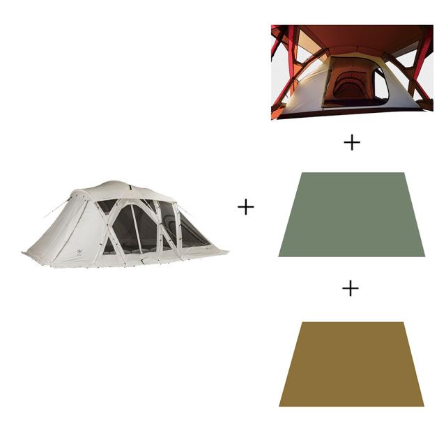 スノーピーク( peak)テントセット キャンプ 4〜6人用 野遊びセット リビングシェルロングPro.アイボリーセッ…