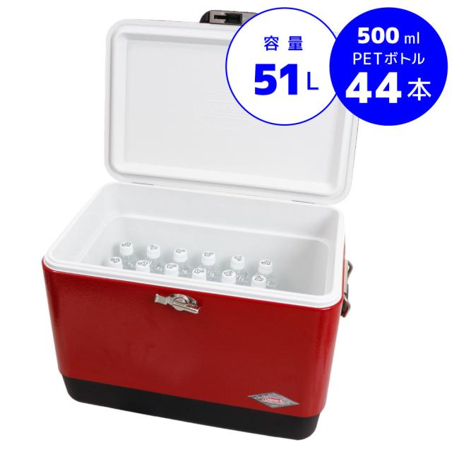 コールマン(Coleman)スチールベルトクーラー 54QT レッド ブラック 51L 3000006615 クーラーボックス…