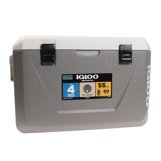 イグルー(igloo)クーラーボックス アイスボックス 55L 保冷 ネスティングクーラー 150390 グレー 大容量 防災