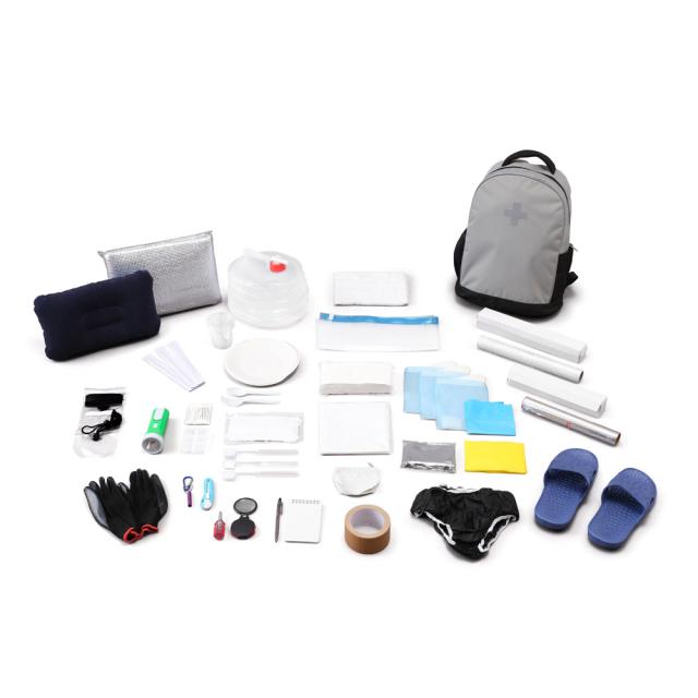 アイリスオーヤマ(IRIS OHYAMA)防災リュックセット 33点 1人用 防災セット 防災グッズ BRS-33 GRY