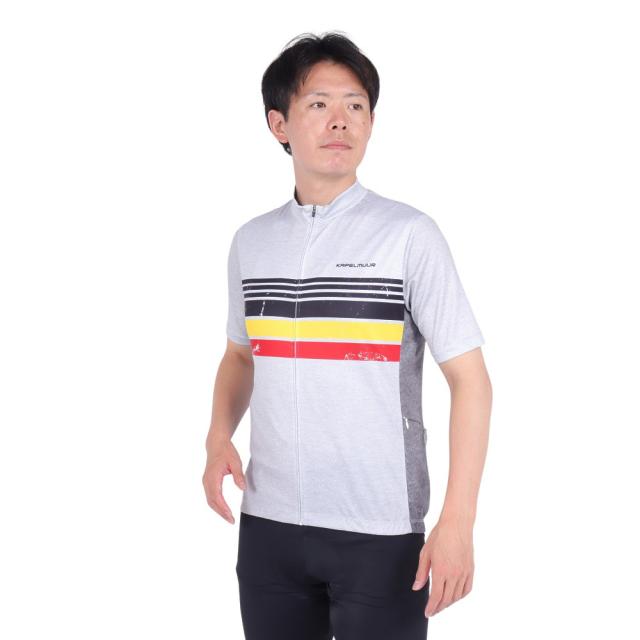 カペルミュール(KAPELMUUR)サイクリング ウェア 半袖 デニムプリント ジャージ ベルギーライン kphs1089-W…