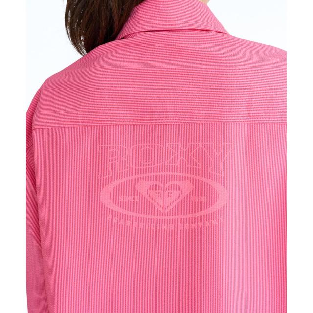 【ポイント5％！4/23 21:00〜22:59限定】ロキシー(ROXY)シアサッカー ラッシュシャツ 水陸両用 26SPRLY261024PNK(Lady’s)