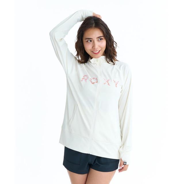 ロキシー(ROXY)長袖 HORIZON STAND ボタニカルロゴ ジップラッシュガード 26SPRLY261034OWT(…