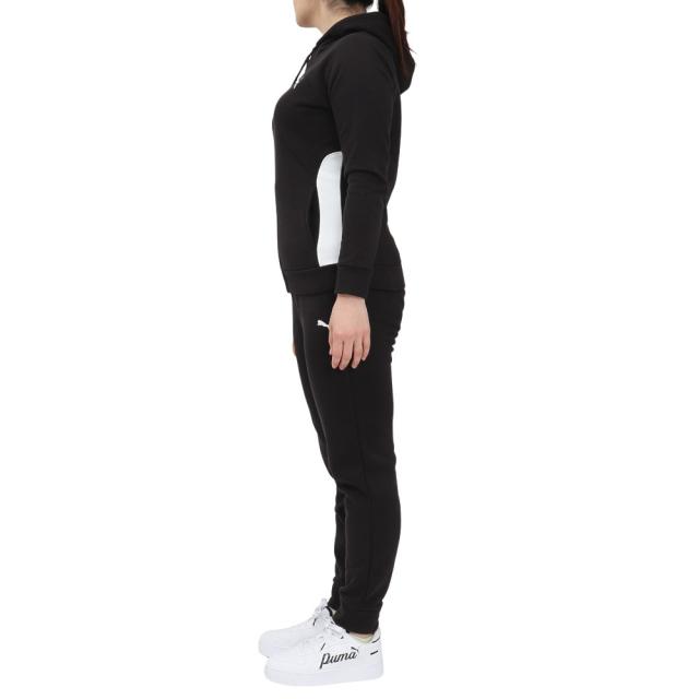 プーマ(PUMA)ウォームアップ クラシック フーデット トラックス 上下セット 684127 01 BLK(Lady’s)_2