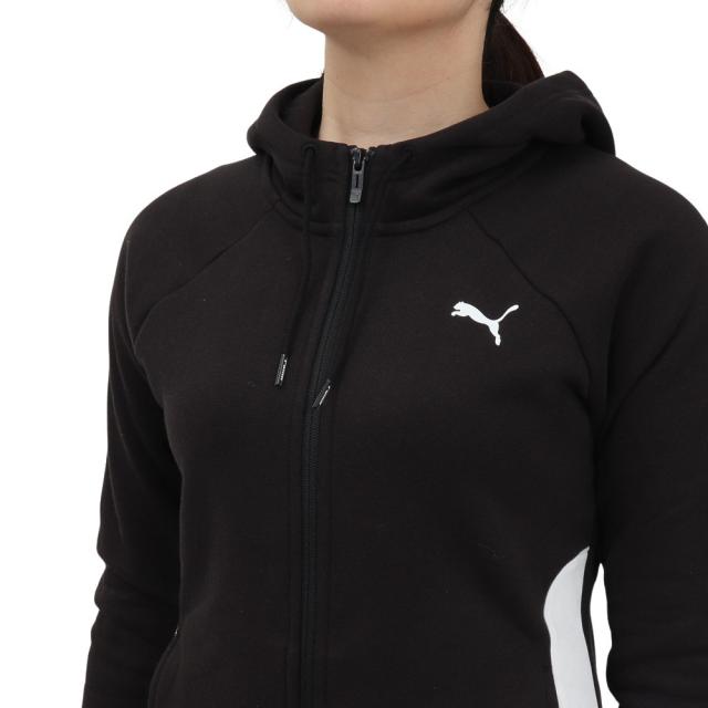 プーマ(PUMA)ウォームアップ クラシック フーデット トラックス 上下セット 684127 01 BLK(Lady’s)_5