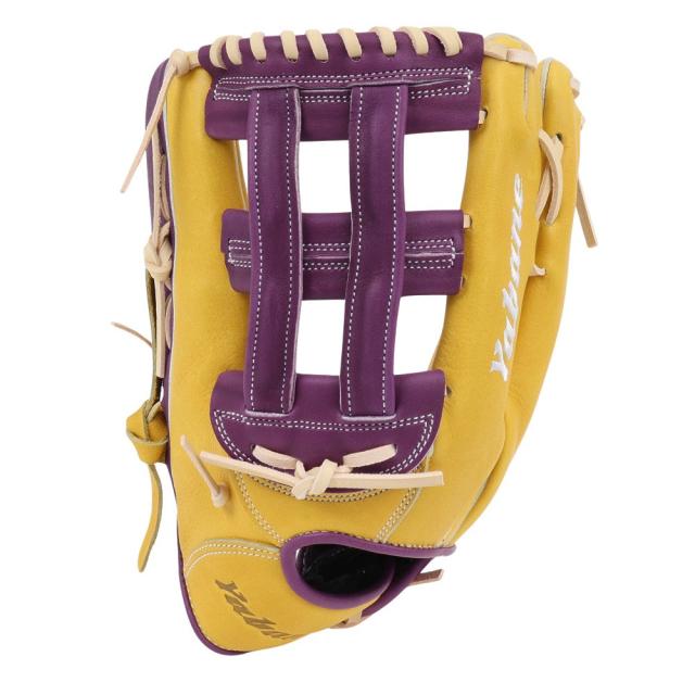 yabane 軟式グローブ イエロー/パープル 軟式用グラブ 外野手用 野球