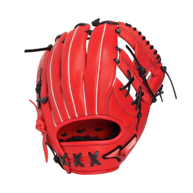 ミズノ(MIZUNO)少年軟式用グラブ オールラウンド用 野球グローブ ジュニア ウィルドライブ レッド サイズM 1AJGY…