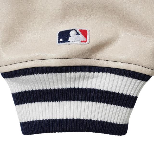 エムエルビー(MLB)スタンダード ロゴ PU メルトンジャケット ML2325FW0002-NVY(Men’s)_3