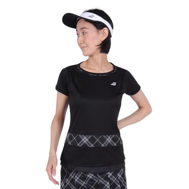 バボラ(BABOLAT)テニスウェア レディース PURE ショートスリーブ シャツ BWG4328 BK00(Lady’s)の通販は