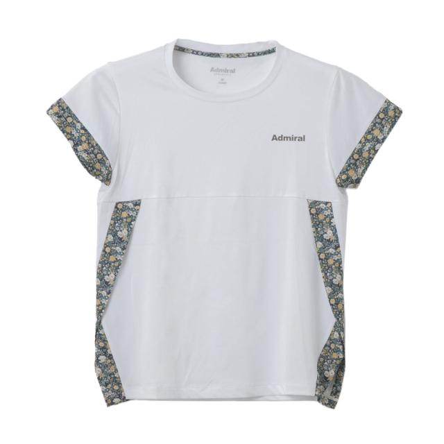 アドミラル ゴルフ(Admiral GOLF)テニスウェア フラワープリント サイドスリット Tシャツ ATLA619-WHT…
