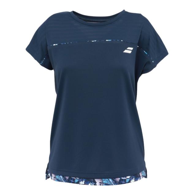 【ポイント5％！5/3 21:00〜22:59限定】バボラ(BABOLAT)テニスウェア CLUB ショートスリーブシャツ BWG6331C-NV(Lady’s)