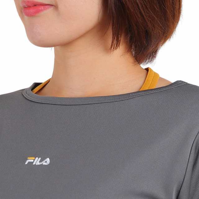 フィラ(FILA)テニスウェア レディース 長袖エンボス フェイクT
