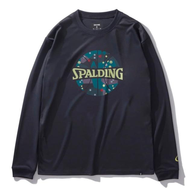 スポルディング(SPALDING)バスケットボールウェア 長袖 Tシャツ ポルカドット カモ ボールプリント SMT24110…