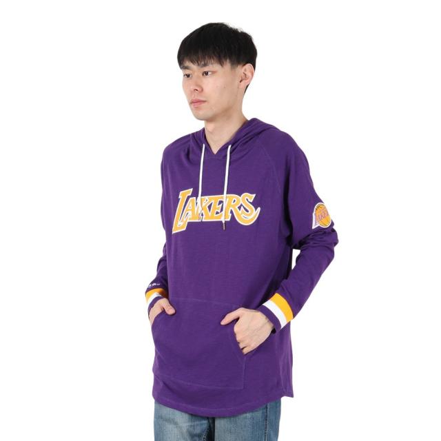 ミッチェルアンドネス(Mitchell&Ness)LEGENDARY SLUB 長袖 フーディー ロサンゼルス レイカーズ T…