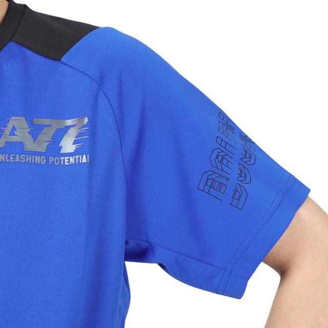 Hayle バレーボールシャツ Lサイズ 青 アシックス(ASICS)バレーボールウェア A77 半袖Tシャツ VB