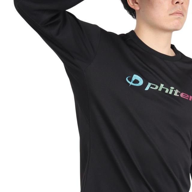 ファイテン(PHITEN)長袖Tシャツ ラメグラデ ブラックブルー