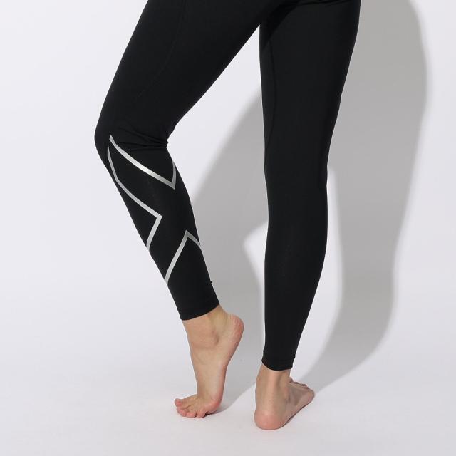 ツー・タイムズ・ユー(2XU)ストライプド コンプレッション タイツ WA4173B-BLK/SIL(Lady’s)_7