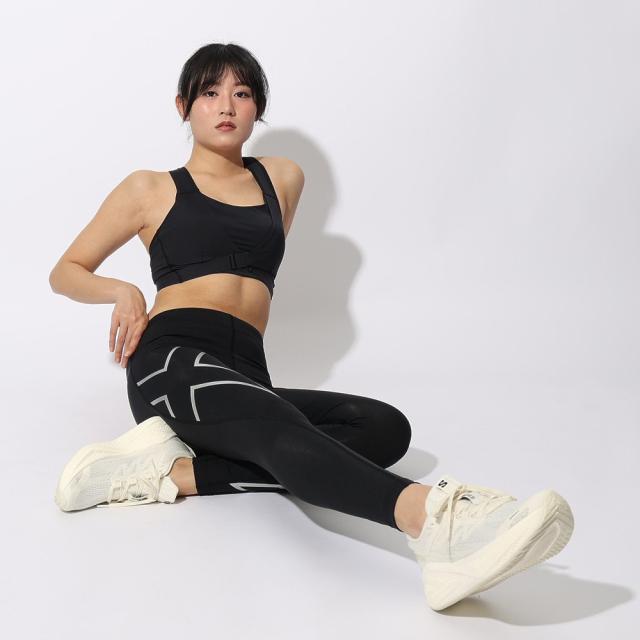 ツー・タイムズ・ユー(2XU)ストライプド コンプレッション タイツ WA4173B-BLK/SIL(Lady’s)_9