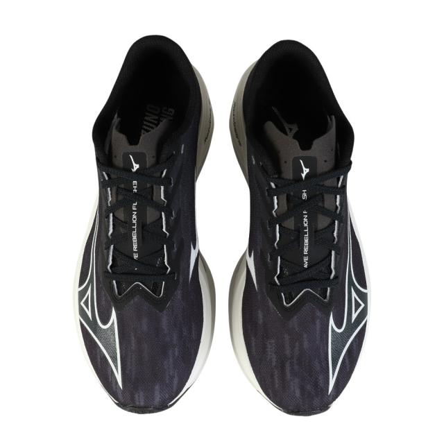 ミズノ(MIZUNO)ランニングシューズ 部活 ウエーブ リベリオン フラッシュ 3 ワイド ブラック ホワイト J1GC25…_1