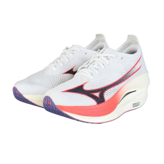 ミズノ(MIZUNO)ランニングシューズ トレーニングシューズ 部活 ウエーブリベリオンプロ3 ホワイト ネイビー U1GD2…